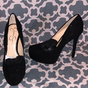 Jessica Simpson black studded pumps
